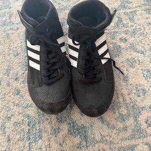 Adidas Youth Weestling Shoes  Classic Black and White High-Tops